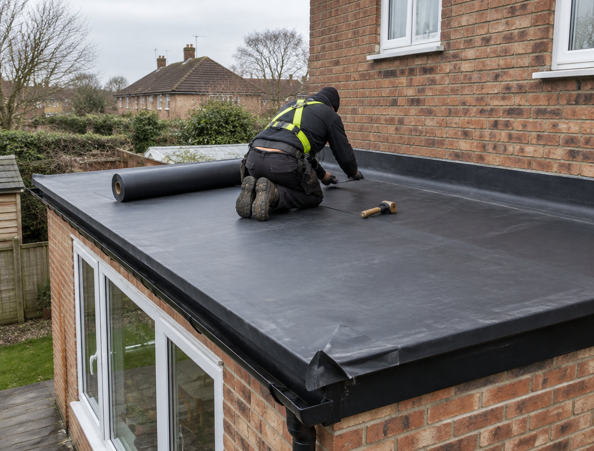 Flat roofing in Burntwood
