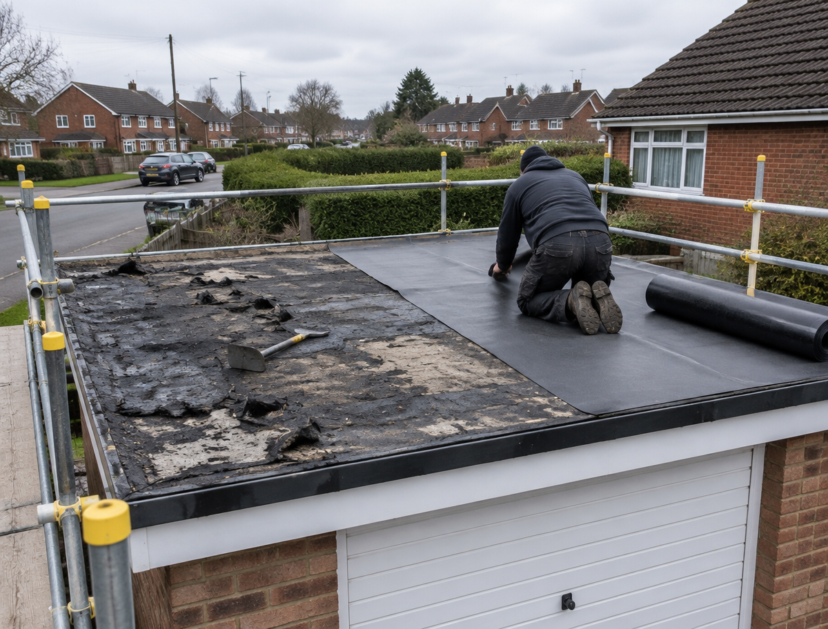 Flat roof replacement in Cheslyn Hay