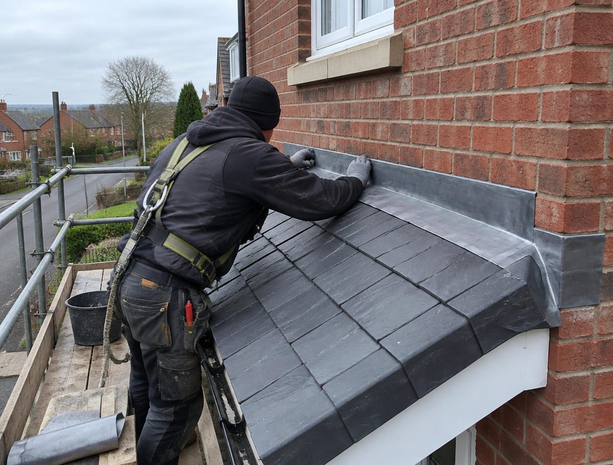 Porch roof leadwork in Great Wyrley