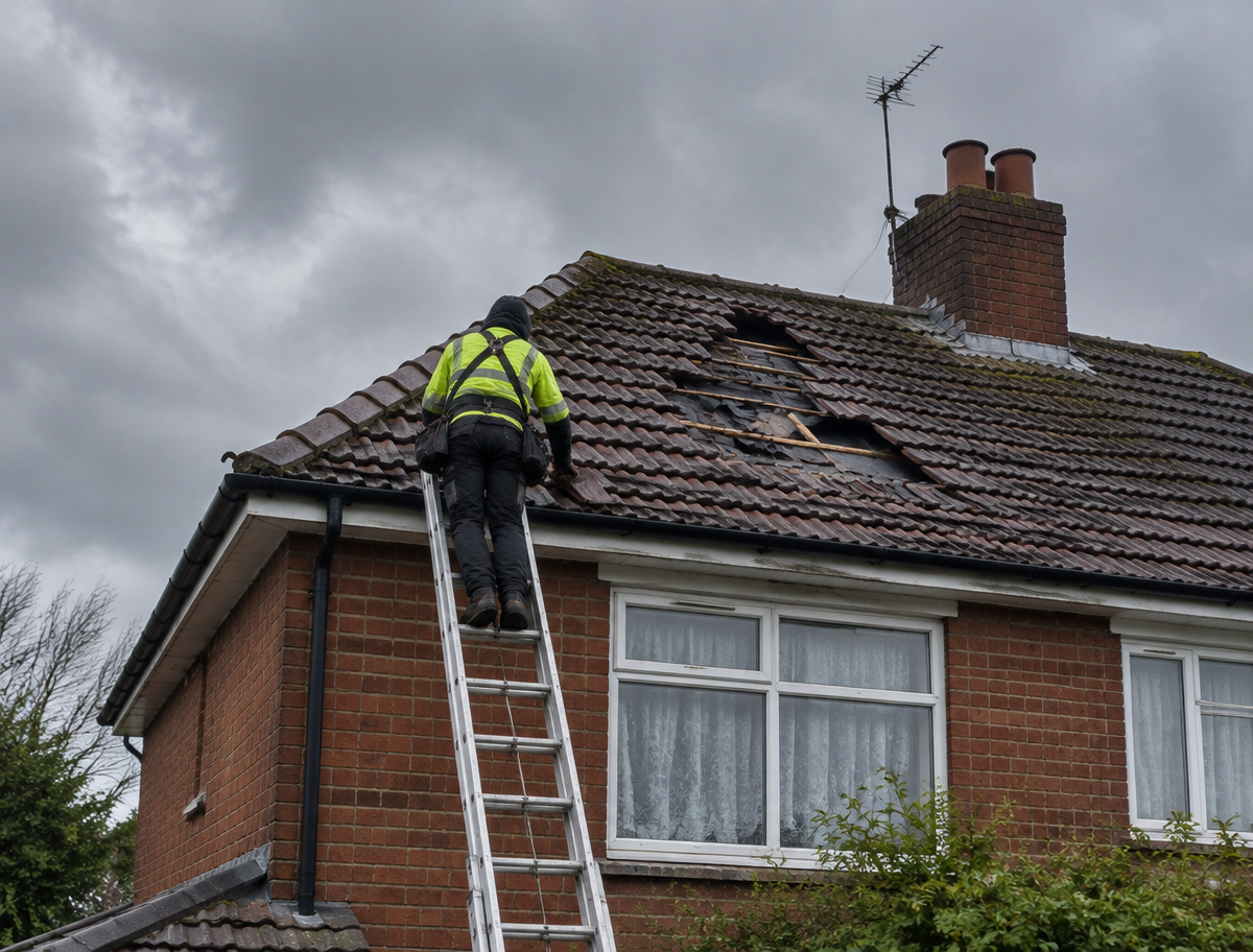 Emergency roof repair in Hednesford