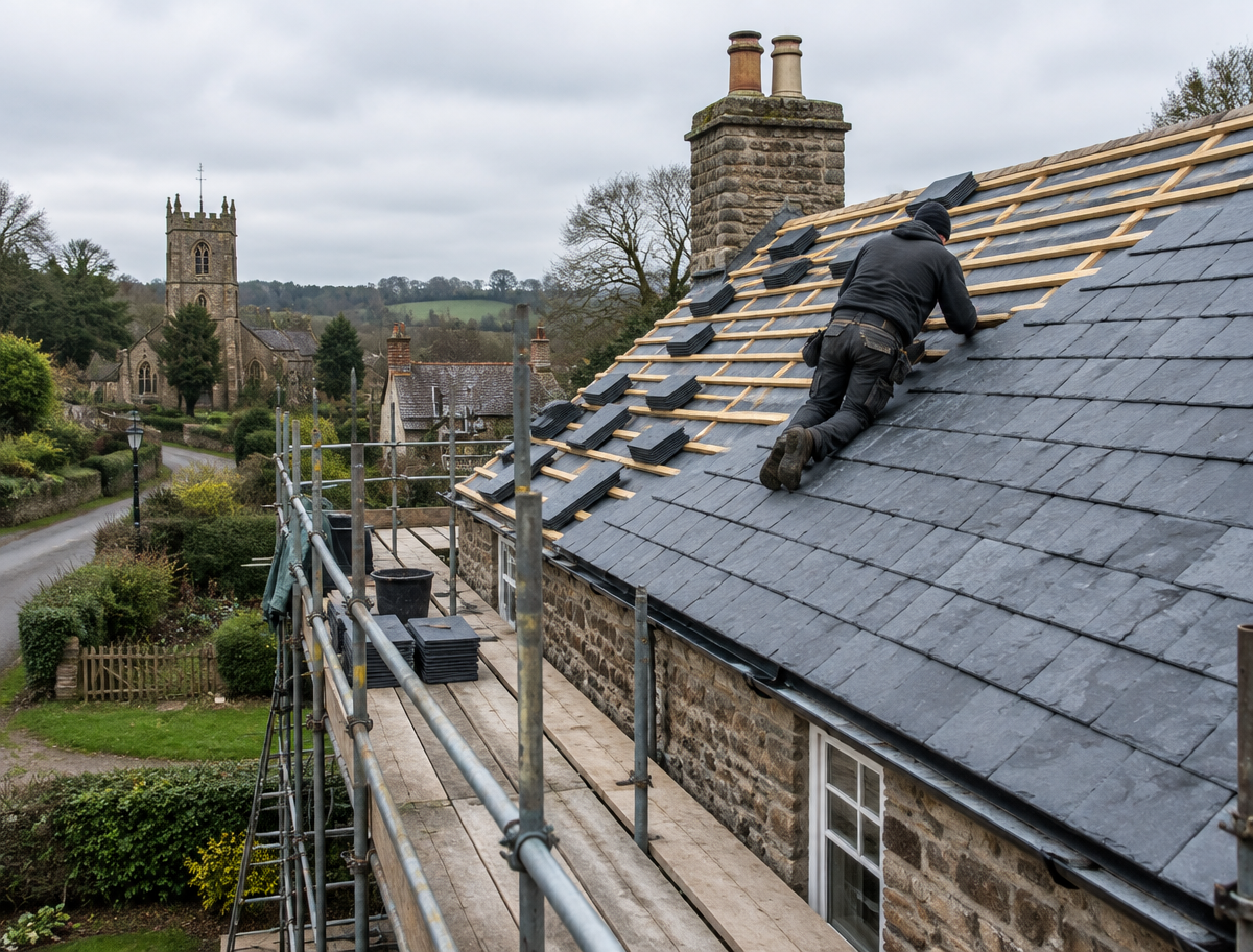 Slate re-roofing in Penkridge