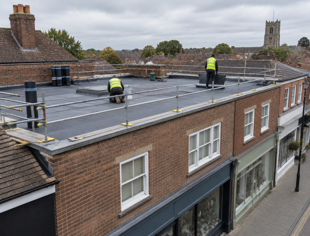 Commercial flat roofing in Rugeley